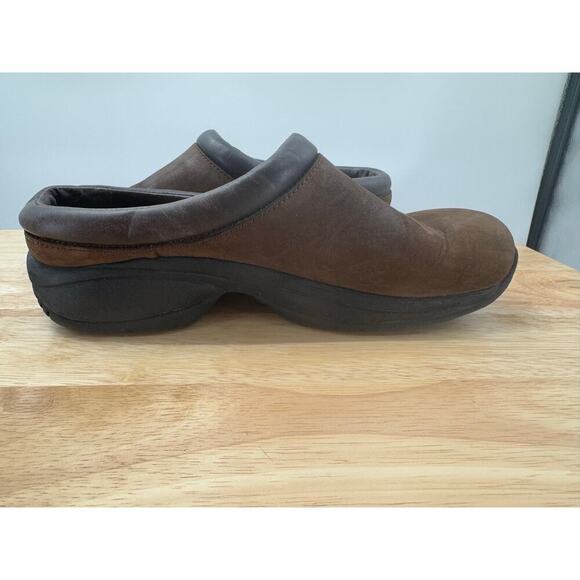 Merrell Shoes Womens 7.5 Jungle Primo Clogs Brown Leather Slip On Low Top Shoes - Picture 5 of 10
